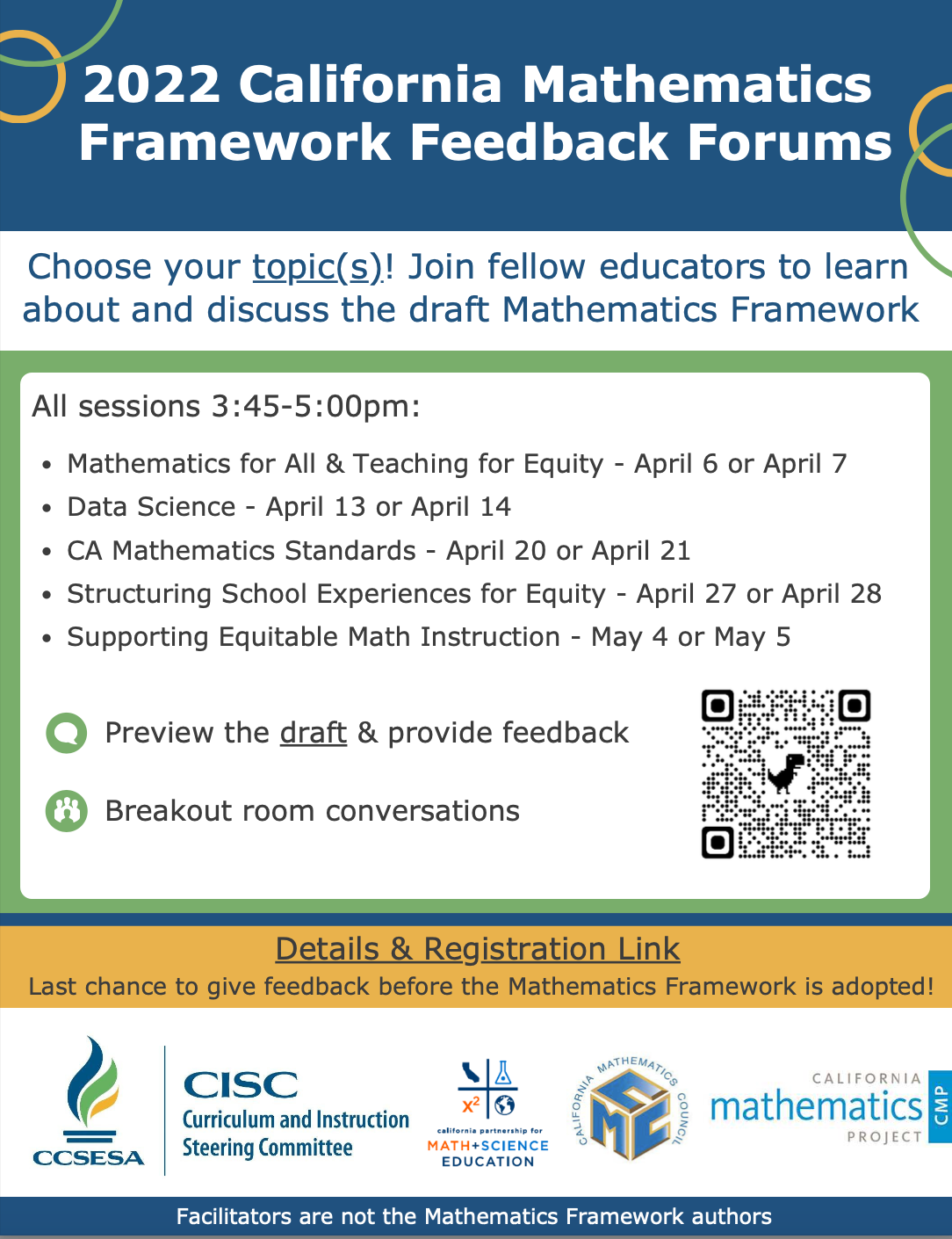 Framework Feedback Forum Flyer 2022